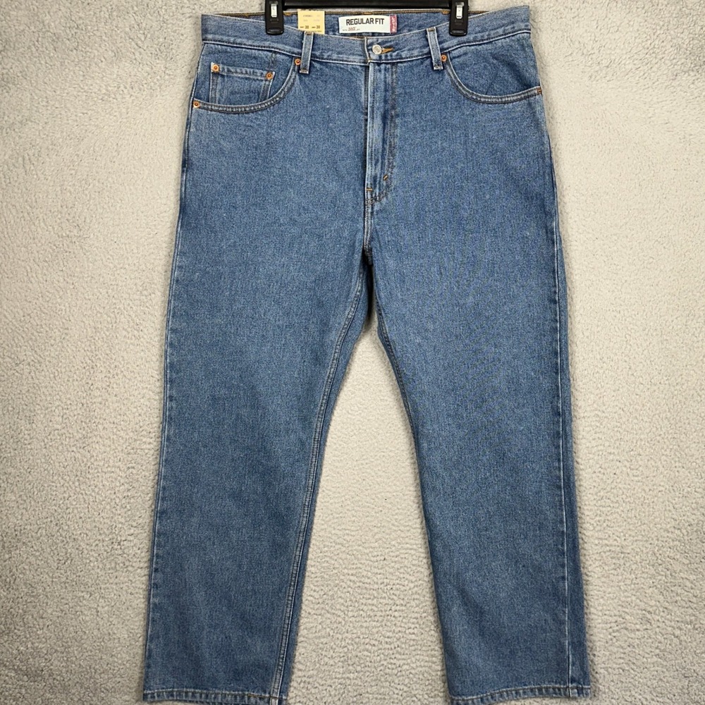 NEW Levis 505 Jeans Men 38X30 Regular Fit Blue Straight Leg 5-Pocket Denim Pants